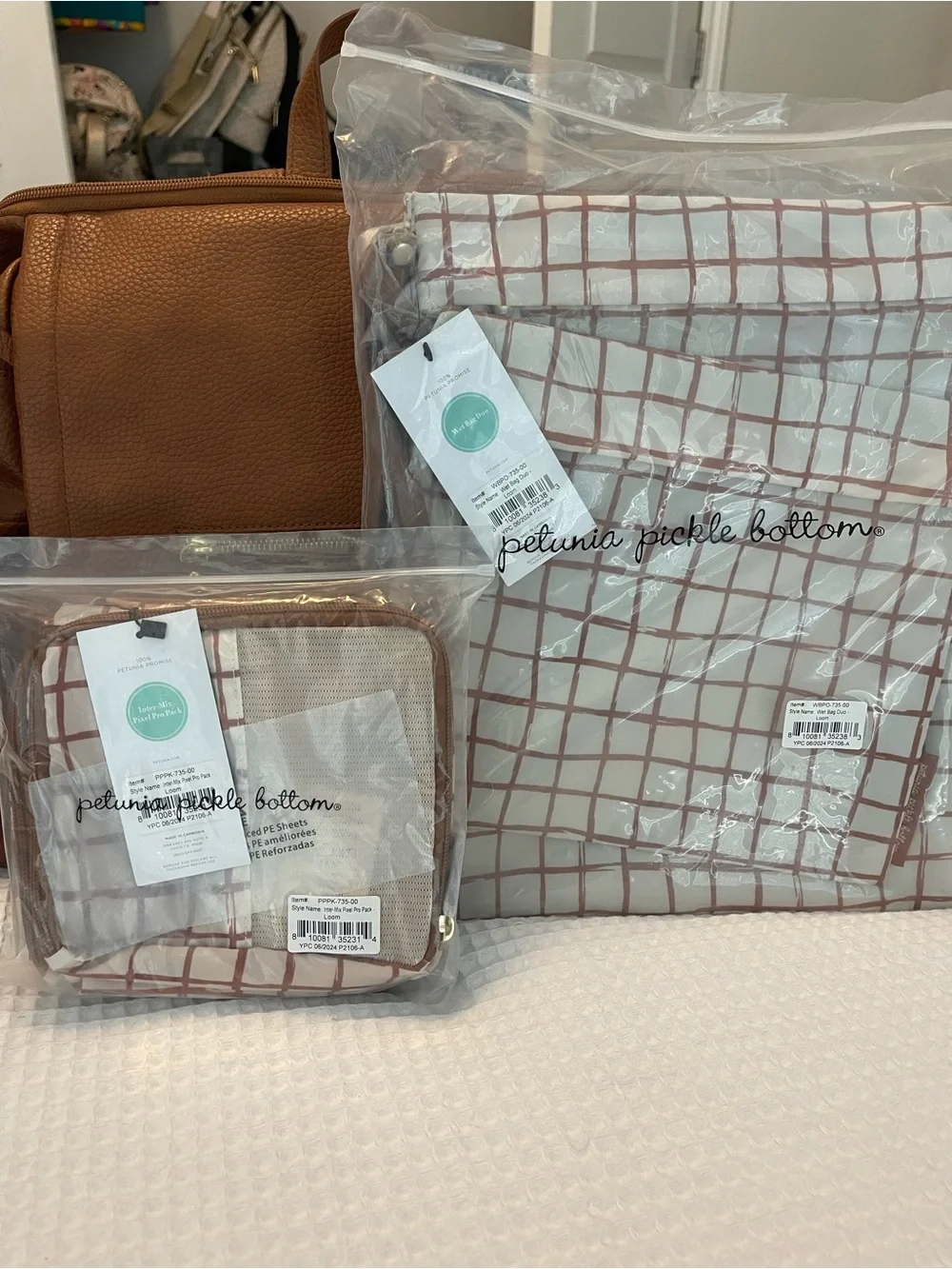Petunia Pickle Bottom Diaper Bag + NEW Inter-Mix Pixel Pro Pack & Wet Bags